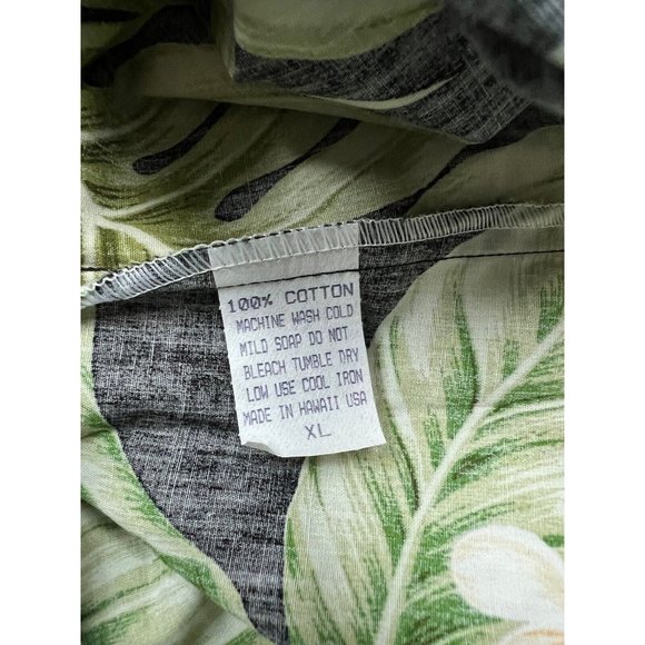 Aloha Moi Vintage Womens Xl Made In Hawaii Green Floral Tiered Dress MuuMuu Luau - Picture 6 of 6